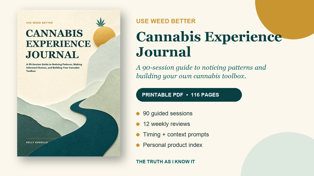 Cover of the Use Weed Better Cannabis Experience Journal