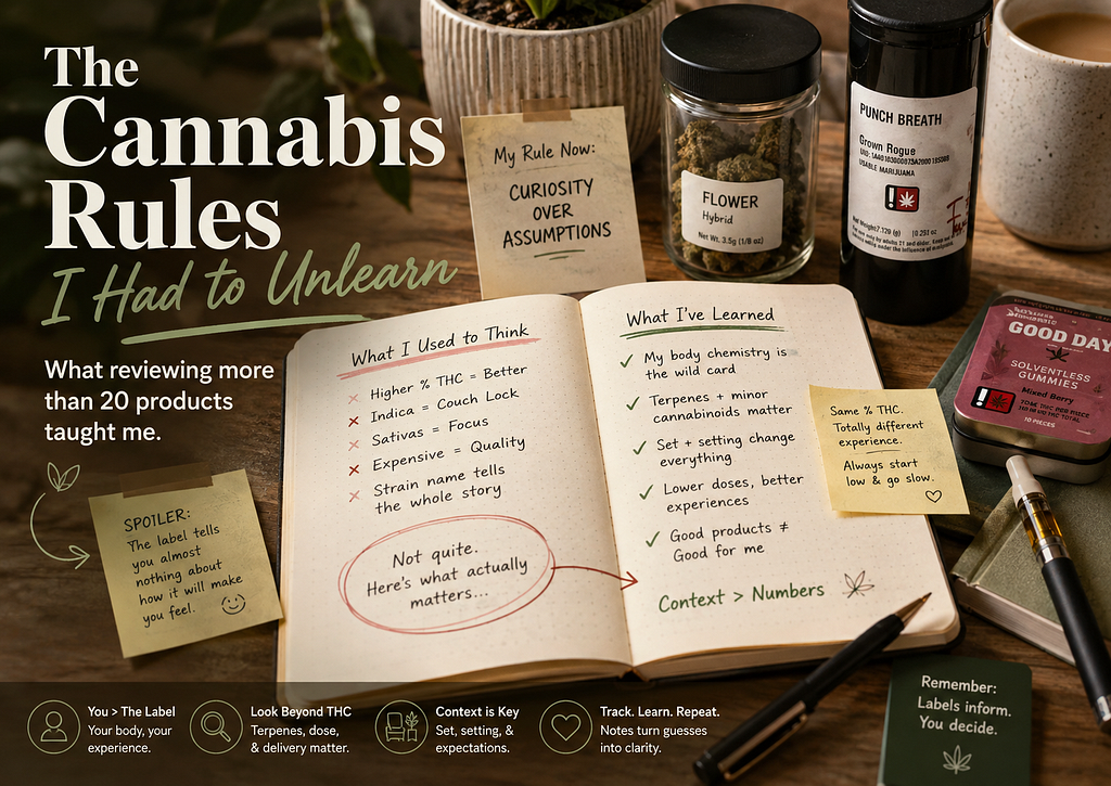 A person sorting cannabis assumptions between old rules and what experience actually taught