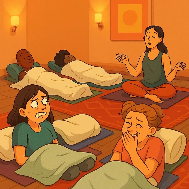 A peaceful meditation setting representing reflection and learning to slow down